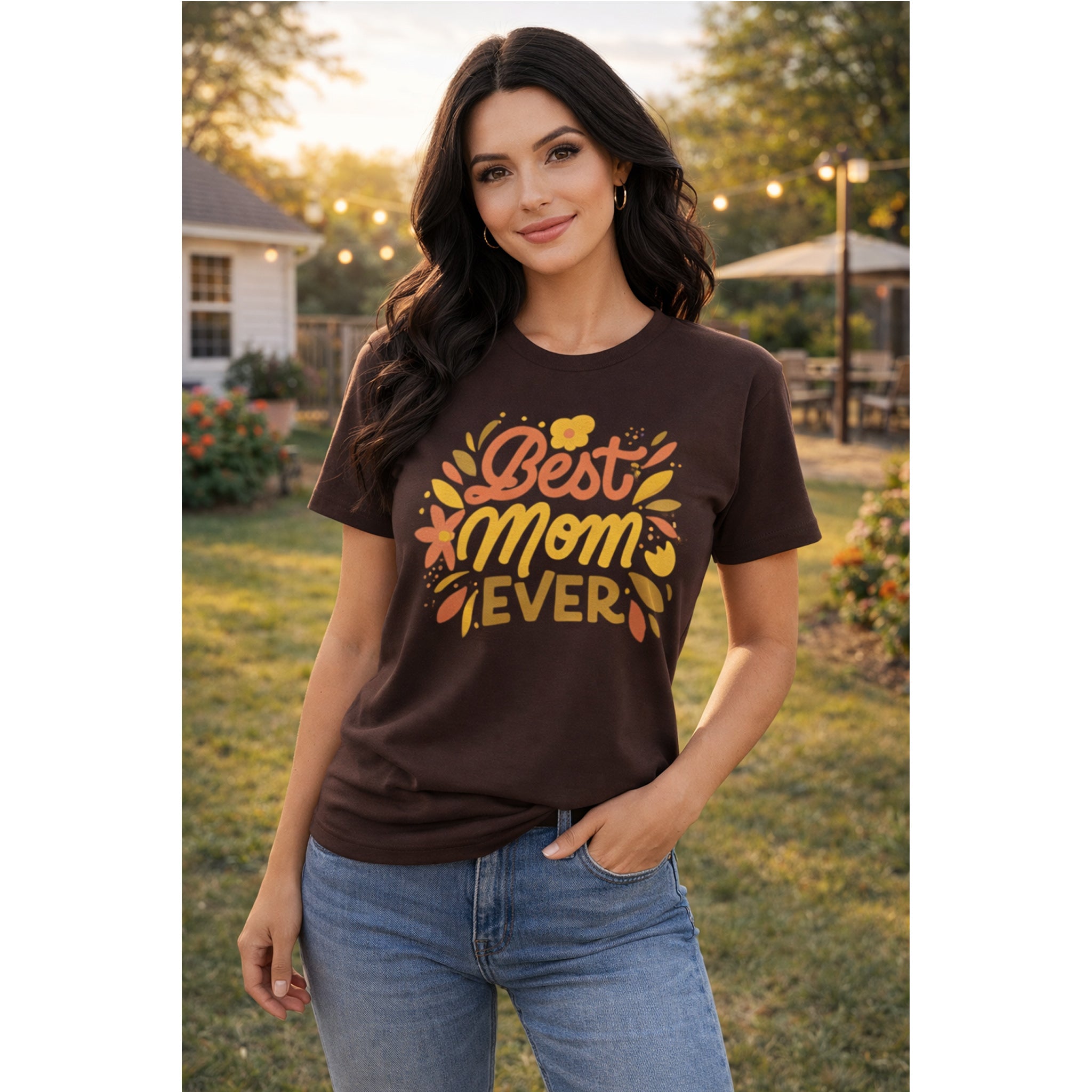 Best Mom Ever T Shirt Cute Mother Gift Tee Floral Typography Shirt Mothers Day Gift for Mom