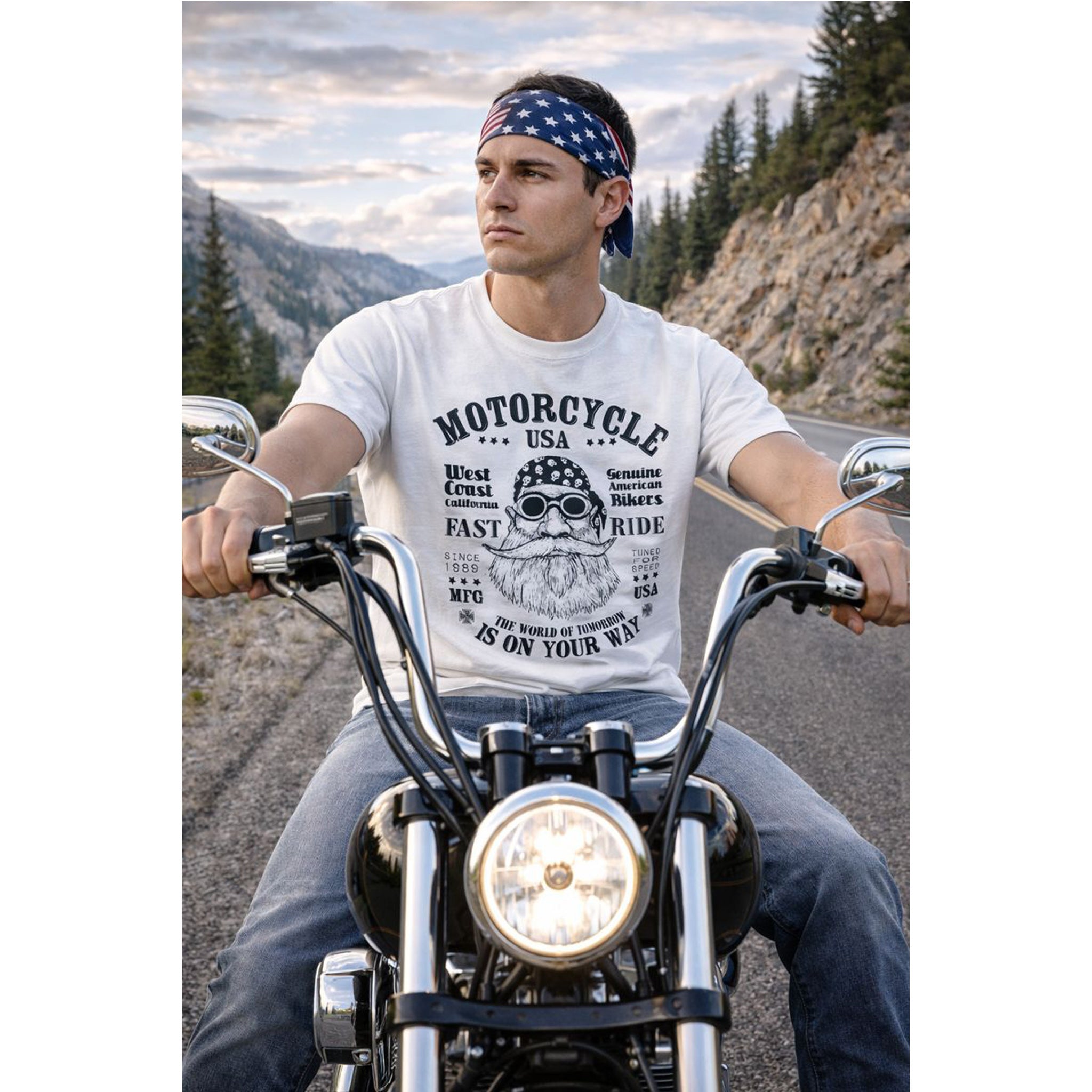 Motorcycle USA Biker Shirt  Vintage Motorcycle T Shirt, American Biker Tee, Riding Life Graphic Shirt
