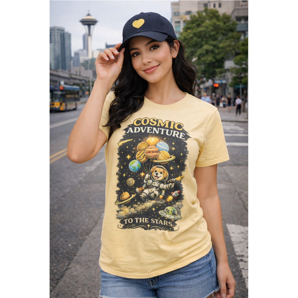 Cosmic Adventure Space Dog Shirt  Cute Astronaut Dog T Shirt, Galaxy Planet Graphic Tee, Space Lover Gift