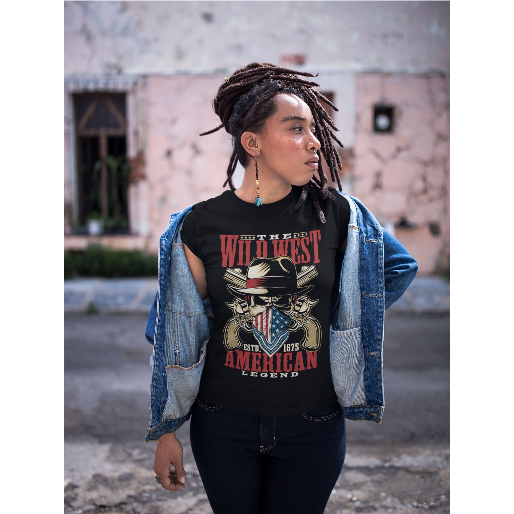 Wild West American Legend T Shirt  Western Graphic Tee, Cowboy Skull Shirt, Vintage Americana Tee