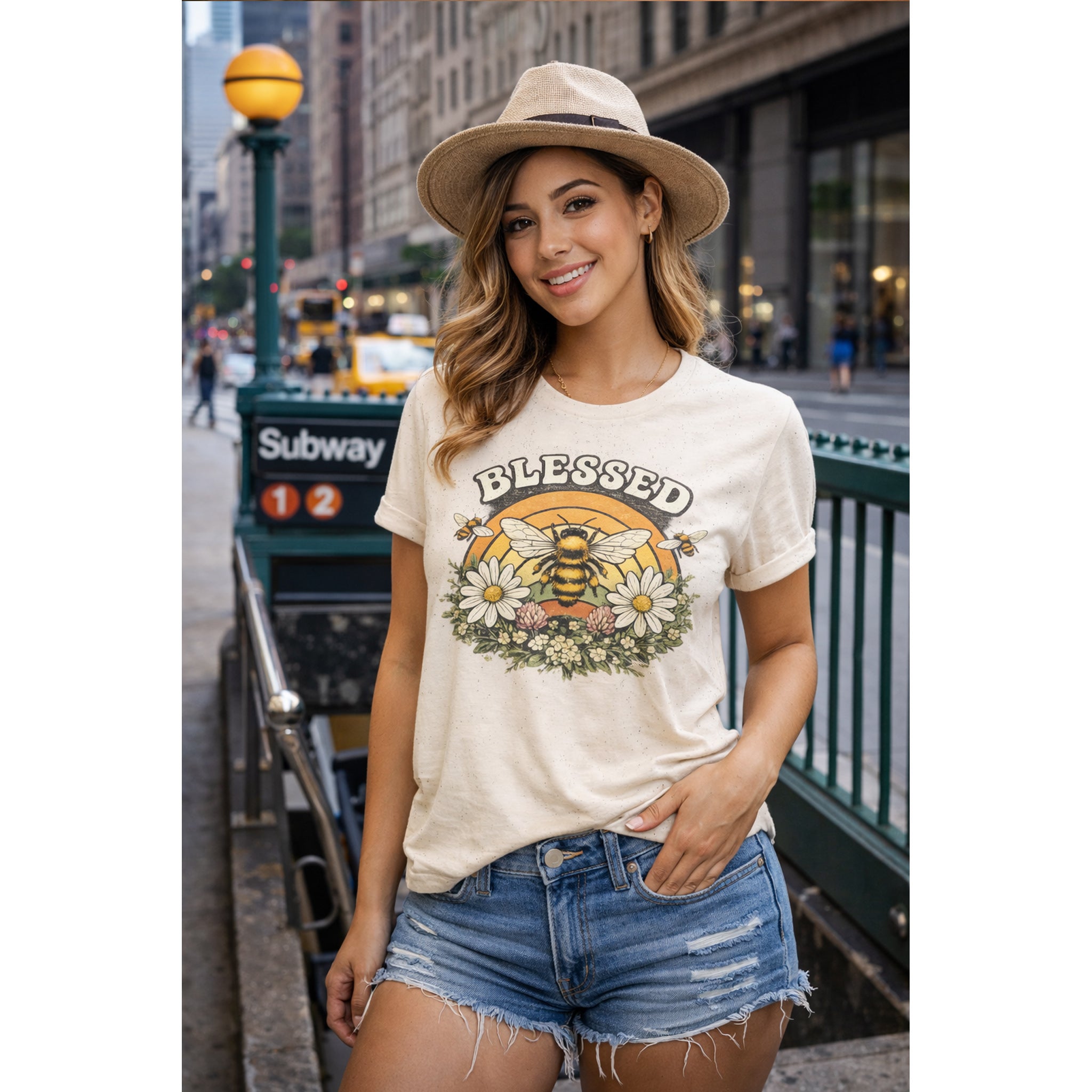 Blessed Bee Shirt Floral Bee T Shirt Christian Faith Tee Nature Lover Boho Graphic Shirt