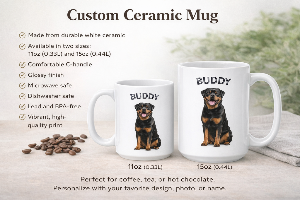 dog photo mug Personalized Pet Photo Mug, Custom Pet Coffee Cup 11oz 15oz, Dog or Cat Picture Mug, Pet Lover Gift