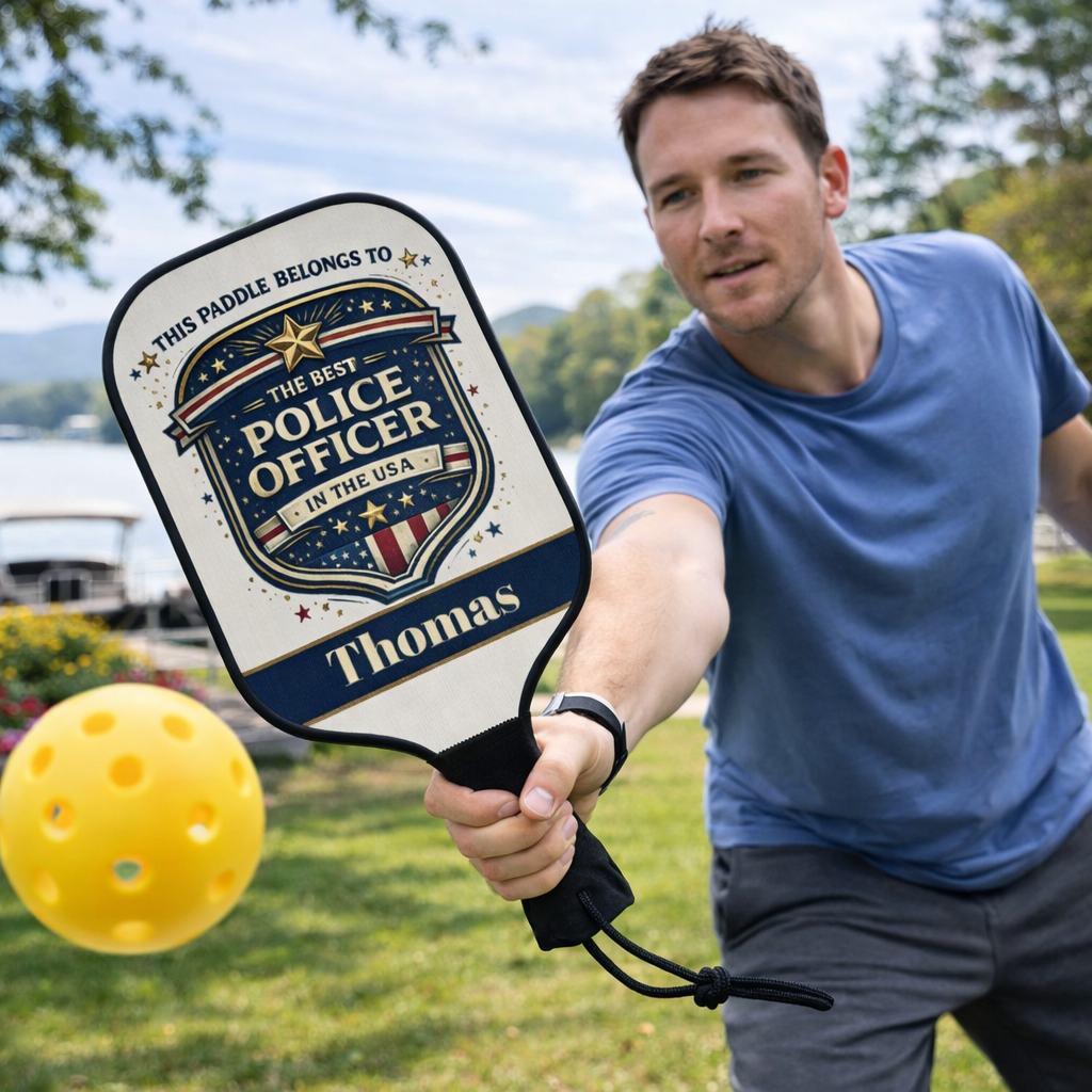 Personalized Police Officer Pickleball Paddle Set | Custom Law Enforcement Gift | Best Cop Gift USA