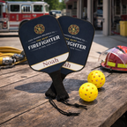 Personalized Firefighter Pickleball Paddle Set | Custom Fireman Gift for Men | First Responder Gift | USA Firefighter Present