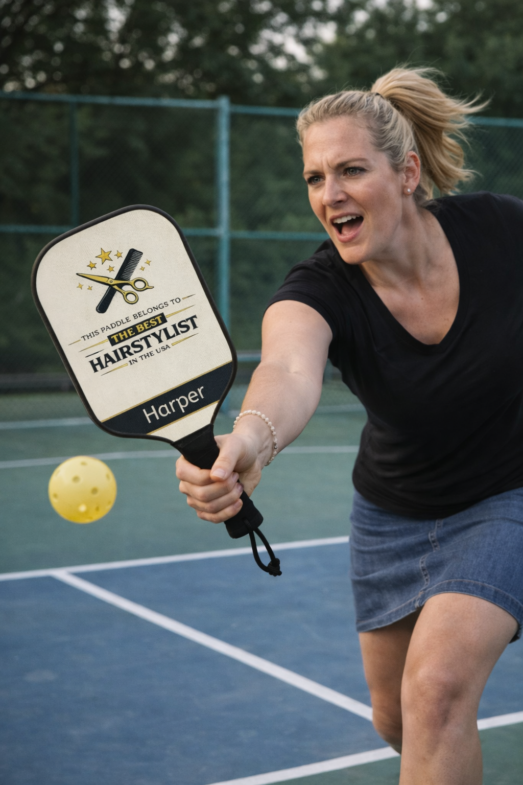 Personalized Hairstylist Pickleball Paddle Set | Gift for Hair Stylist | Custom Name Pickleball Racket | Salon Owner Gift