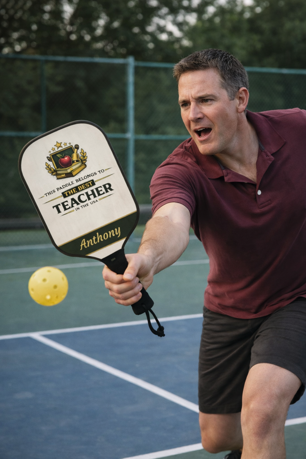 Personalized Teacher Pickleball Paddle Set | Gift for Teacher | Custom Name Pickleball Racket | Appreciation Gift for Educator