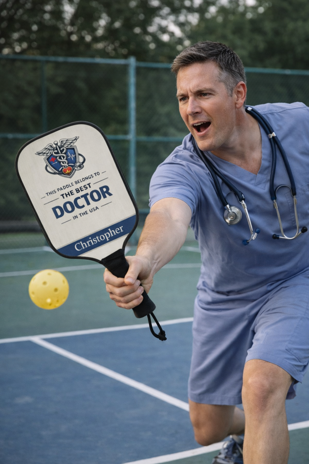 Personalized Doctor Pickleball Paddle Set | Best Doctor Gift | Custom Medical Pickleball Gift | Gift for Doctor | Gift for Him or Her