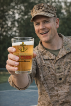 Personalized US Marine Pint Glass 16oz | Proud Marine Beer Glass | Custom Military Gift for Marine | Veteran Gift for Him