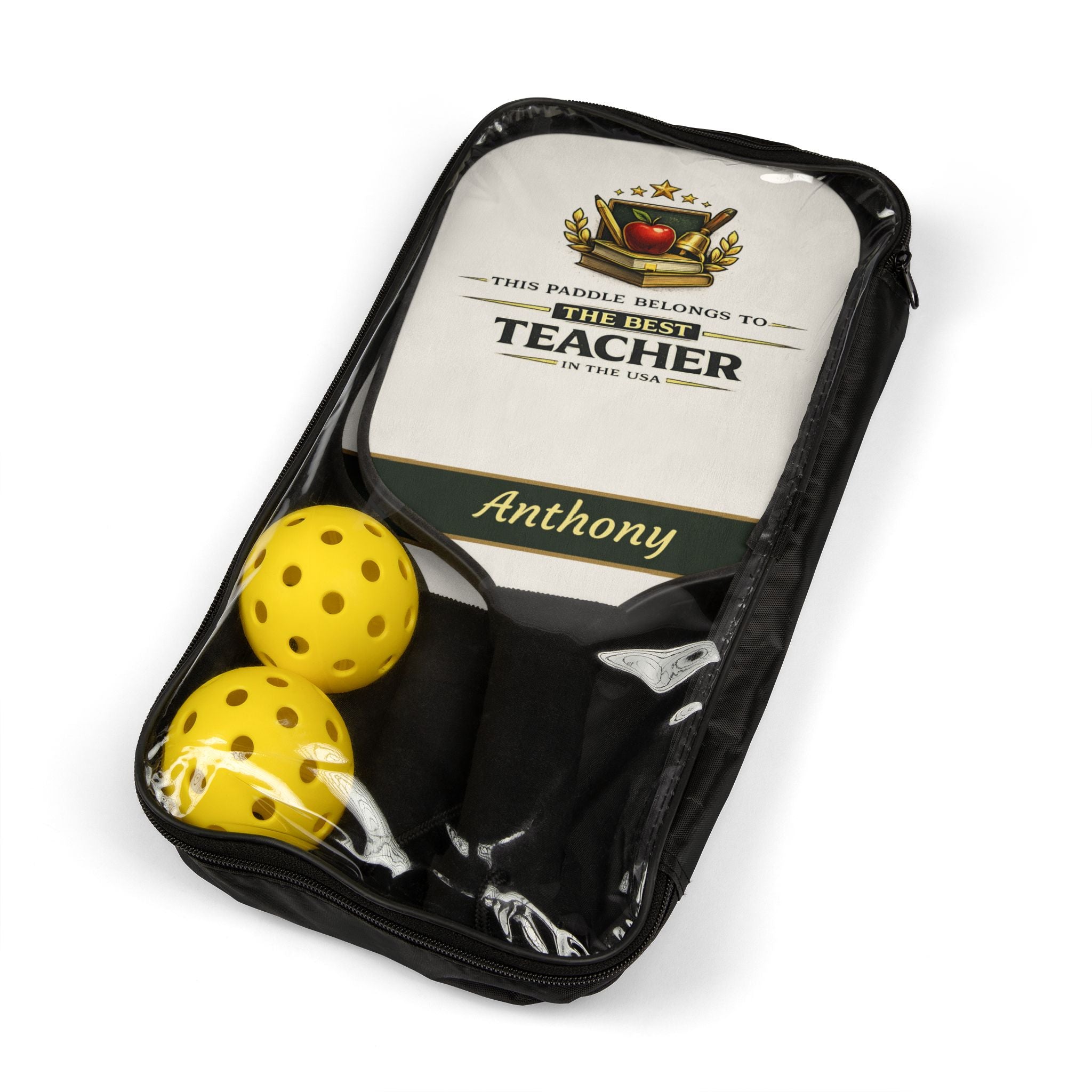 Personalized Teacher Pickleball Paddle Set | Gift for Teacher | Custom Name Pickleball Racket | Appreciation Gift for Educator