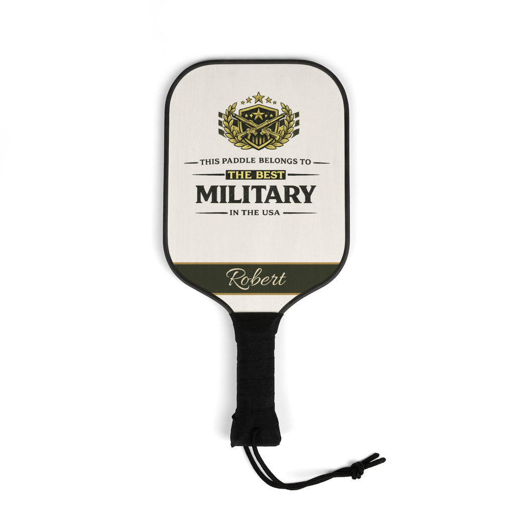 Personalized Military Pickleball Paddle Set | Custom Army Veteran Gift for Him | Patriotic USA Paddle | Military Appreciation Gift