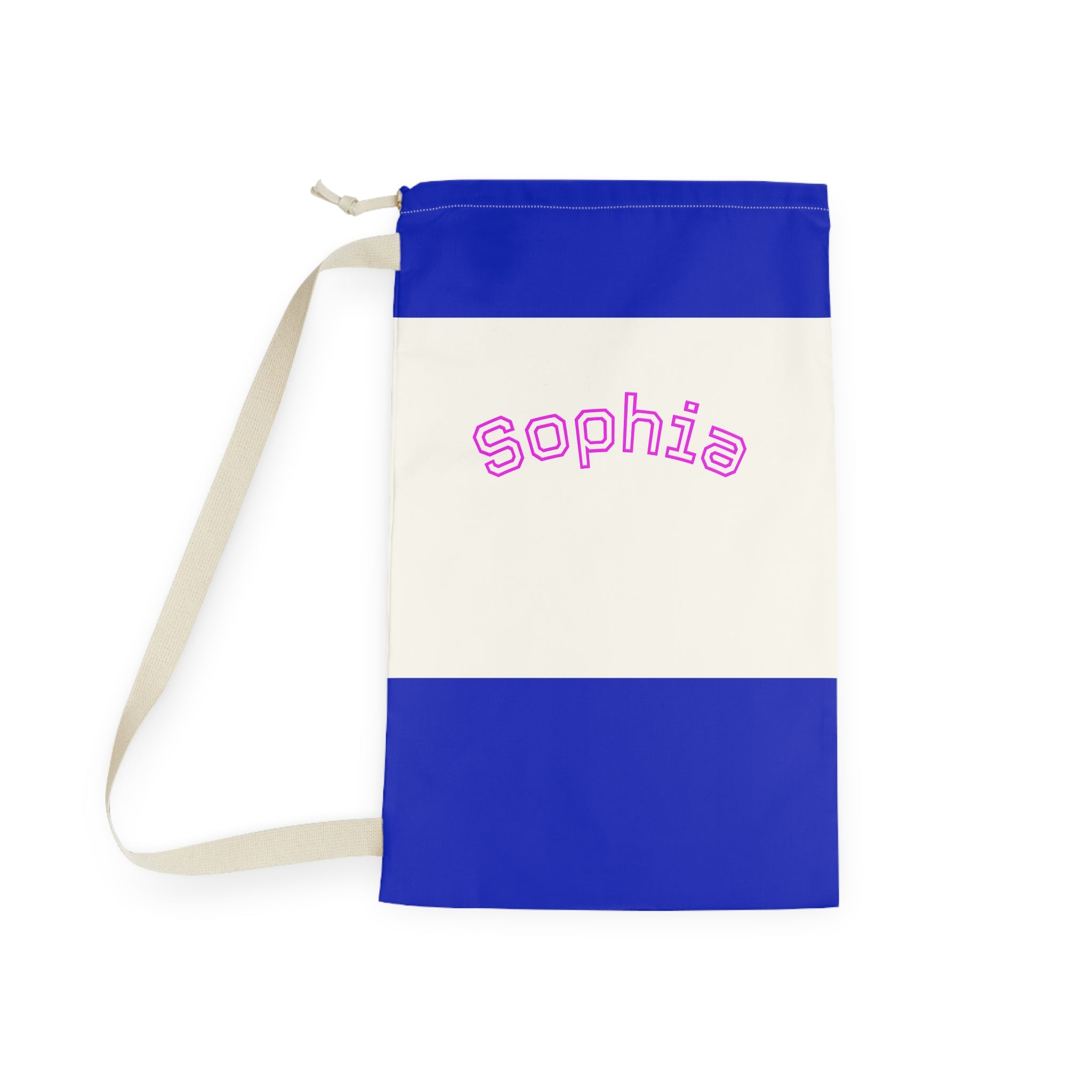 Pink Arched Name Laundry Bag | Personalized Canvas Laundry Bag