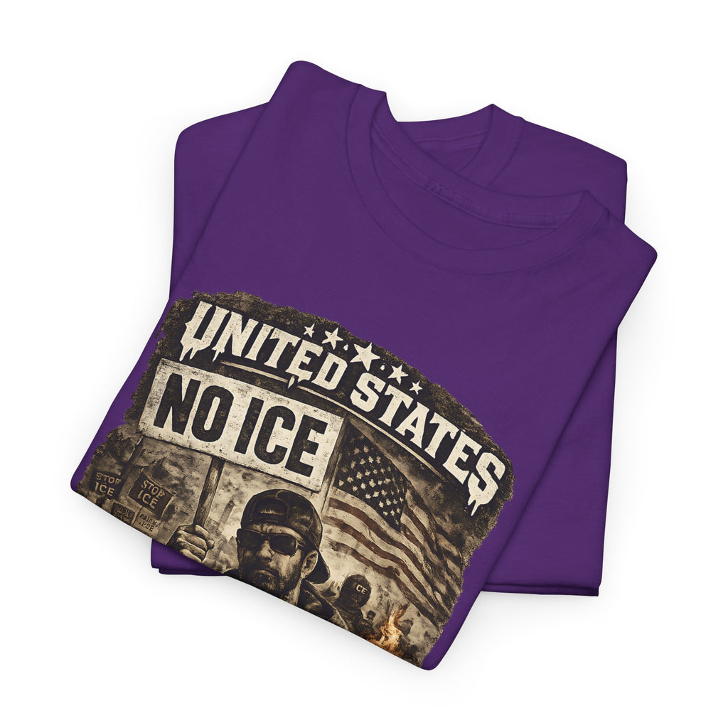 United States Streetwear T Shirt, No ICE Graphic Tee, Urban Protest Style Unisex Shirt