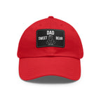 Dad Hat with Leather Patch Dad Sweet Bear Embroidered Cap