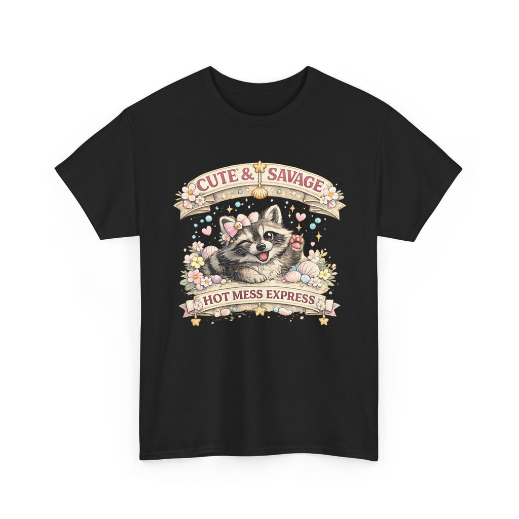 Cute and Savage Raccoon Shirt  Funny Cute Raccoon T Shirt, Hot Mess Express Tee, Animal Lover Gift