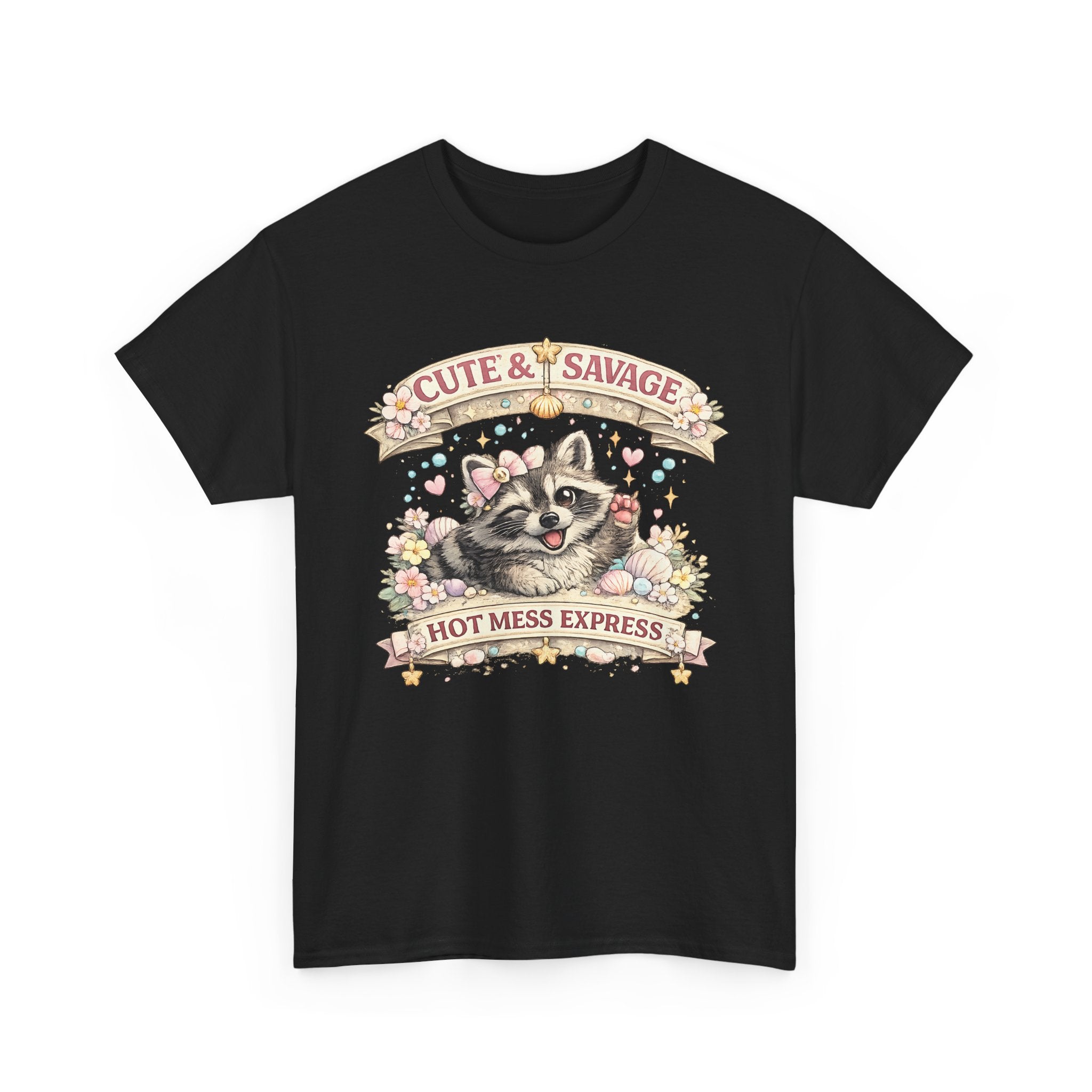 Cute and Savage Raccoon Shirt  Funny Cute Raccoon T Shirt, Hot Mess Express Tee, Animal Lover Gift