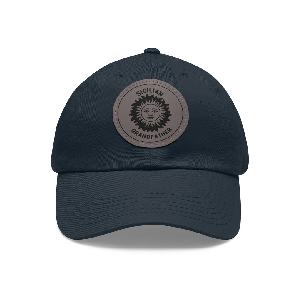 Sicilian Grandfather Sun Leather Patch Dad Hat