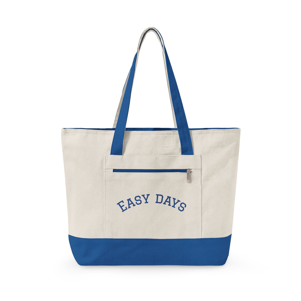 Easy Days canvas tote | Zippered canvas tote, front pocket