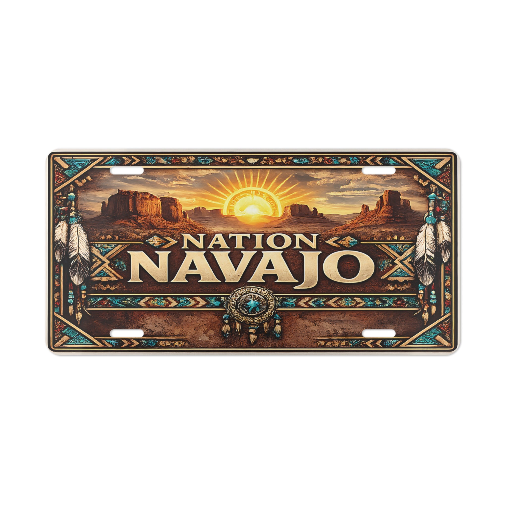 Navajo Nation Vanity License Plate Southwest Desert Native Inspired Design