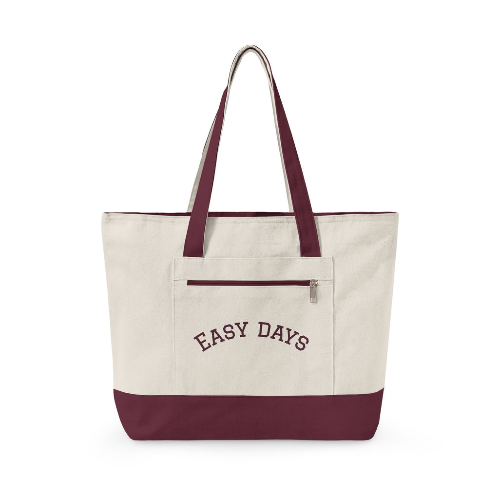 Easy Days canvas tote | Zippered canvas tote, front pocket