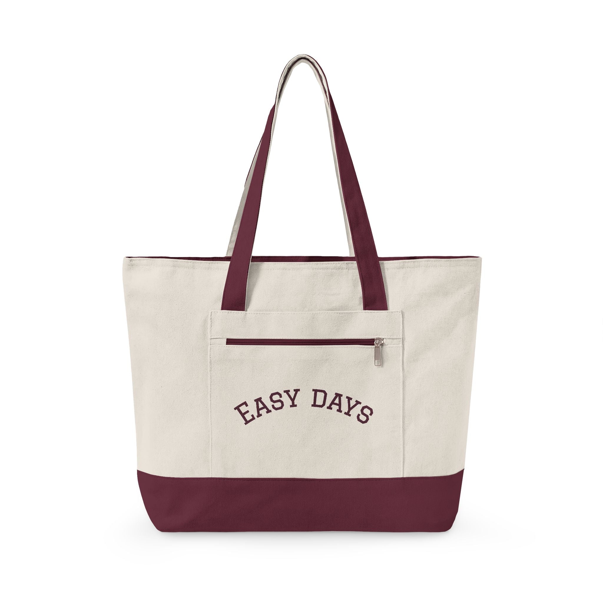 Easy Days canvas tote | Zippered canvas tote, front pocket