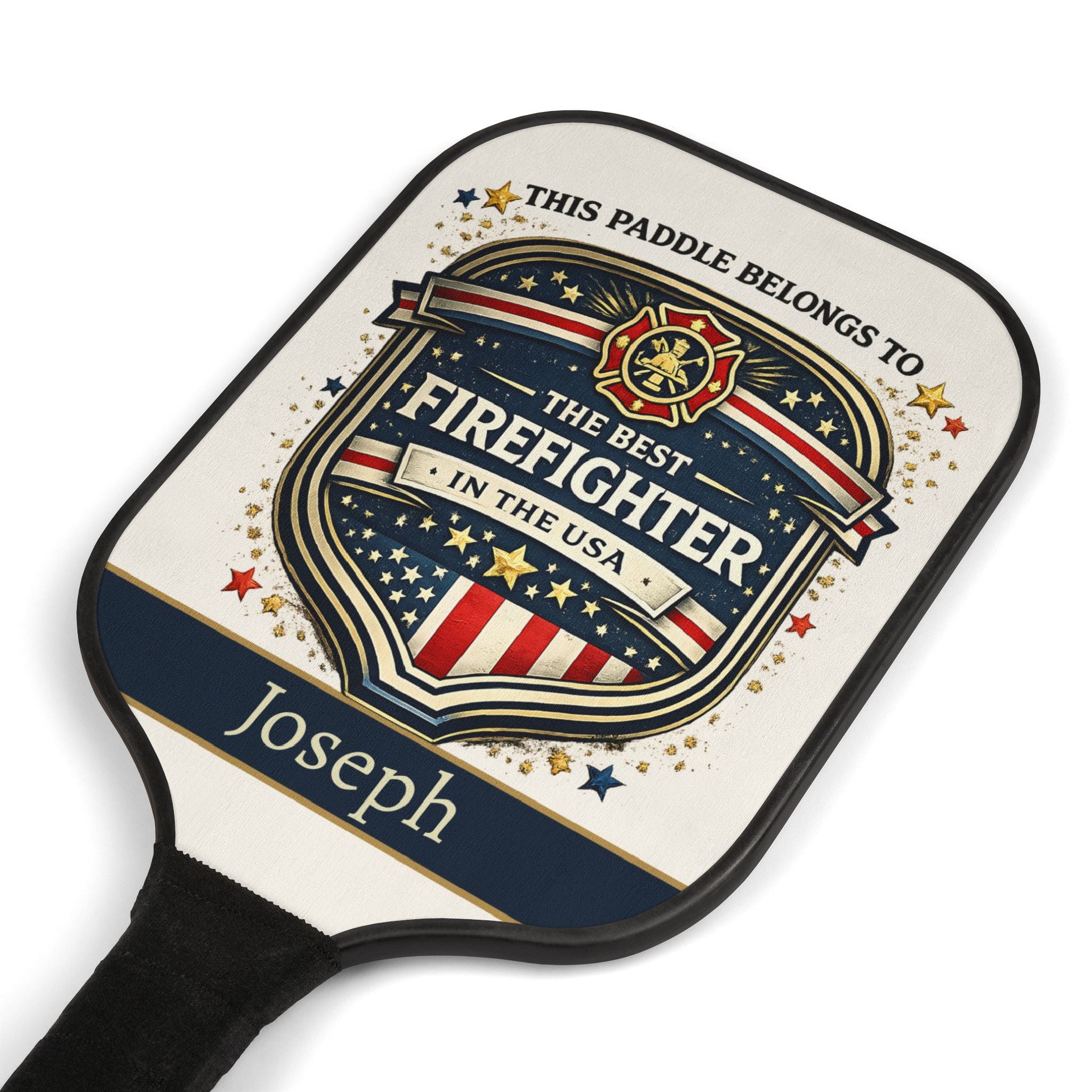 Personalized Firefighter Pickleball Paddle Set | Custom Fireman Gift for Him | First Responder Gift | Firefighter Dad Present