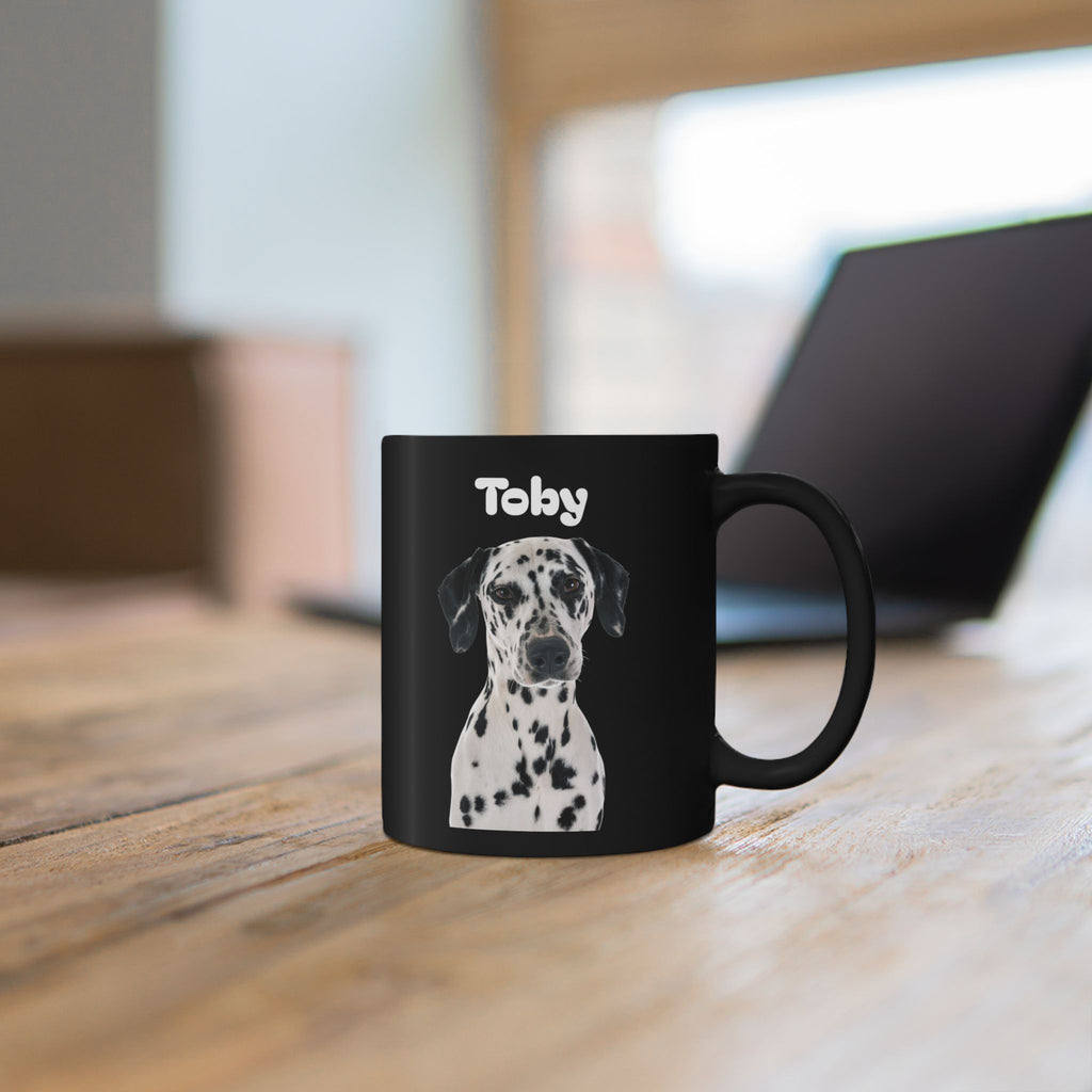 Personalized Pet Photo Mug  Custom Dog or Cat Picture Mug  Black Ceramic Coffee Cup 11oz 15oz  Pet Lover Gift