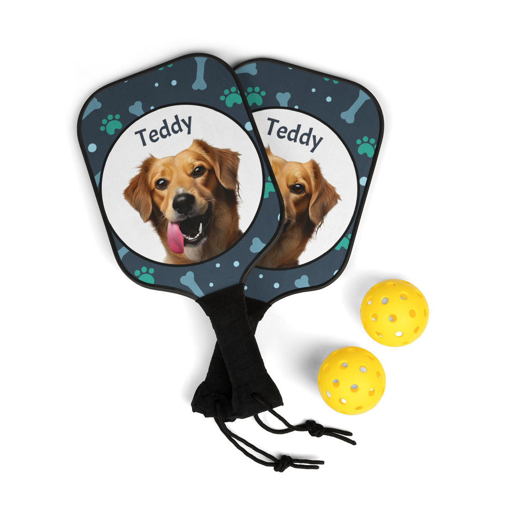 Personalized Dog Photo Pickleball Paddle Set | Custom Pet Picture Paddle | Dog Lover Gift | Unique Pickleball Gift for Pet Owners