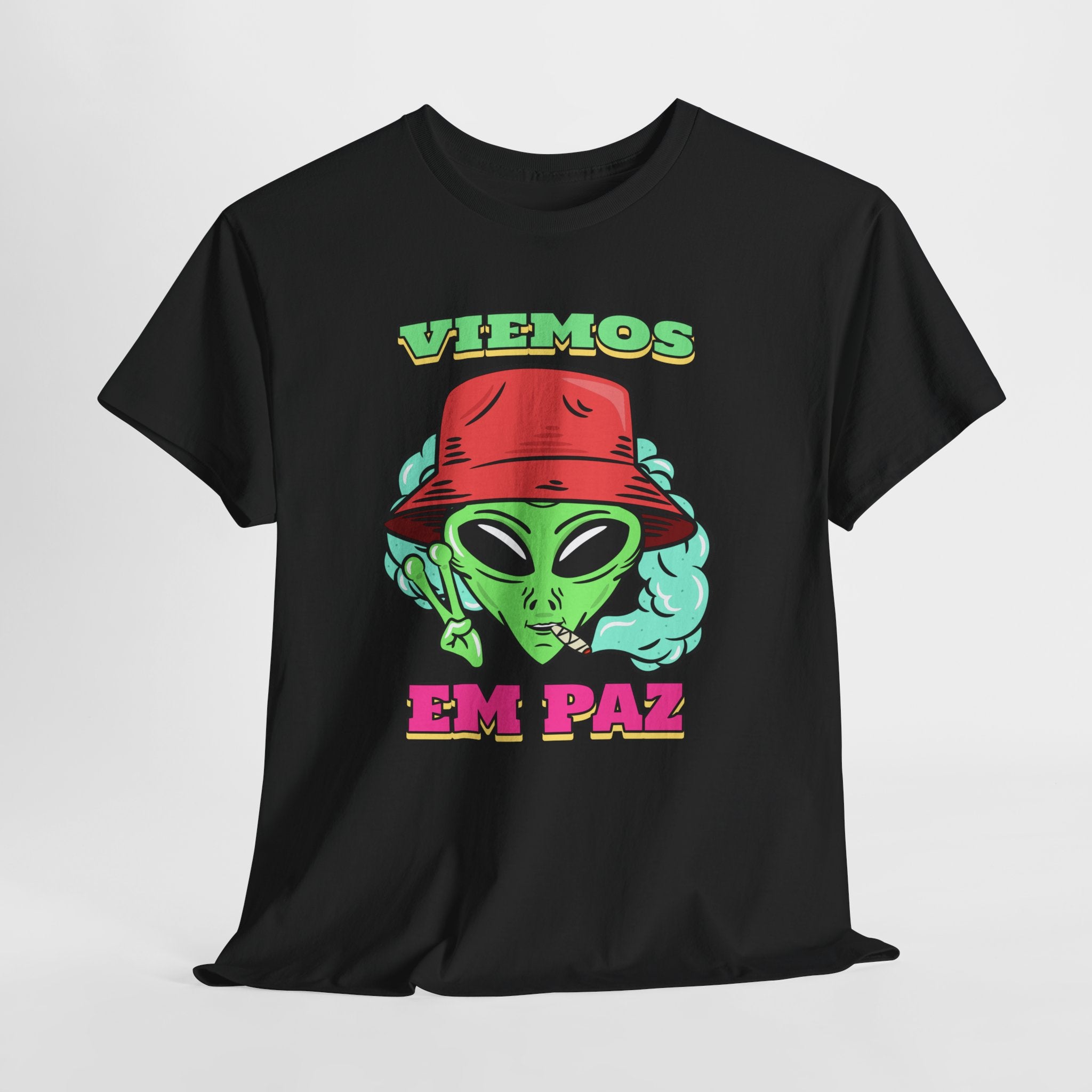 Alien Peace T-Shirt  Viemos Em Paz Retro Graphic Tee
