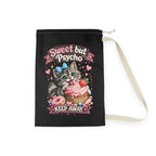 Sweet But Psycho kitten Laundry Bag | Cute Cat Dessert Illustration, Keep Away