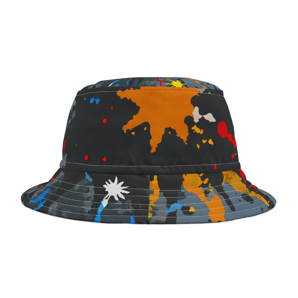 Paint Splatter Bucket Hat  Colorful Streetwear Sun Hat