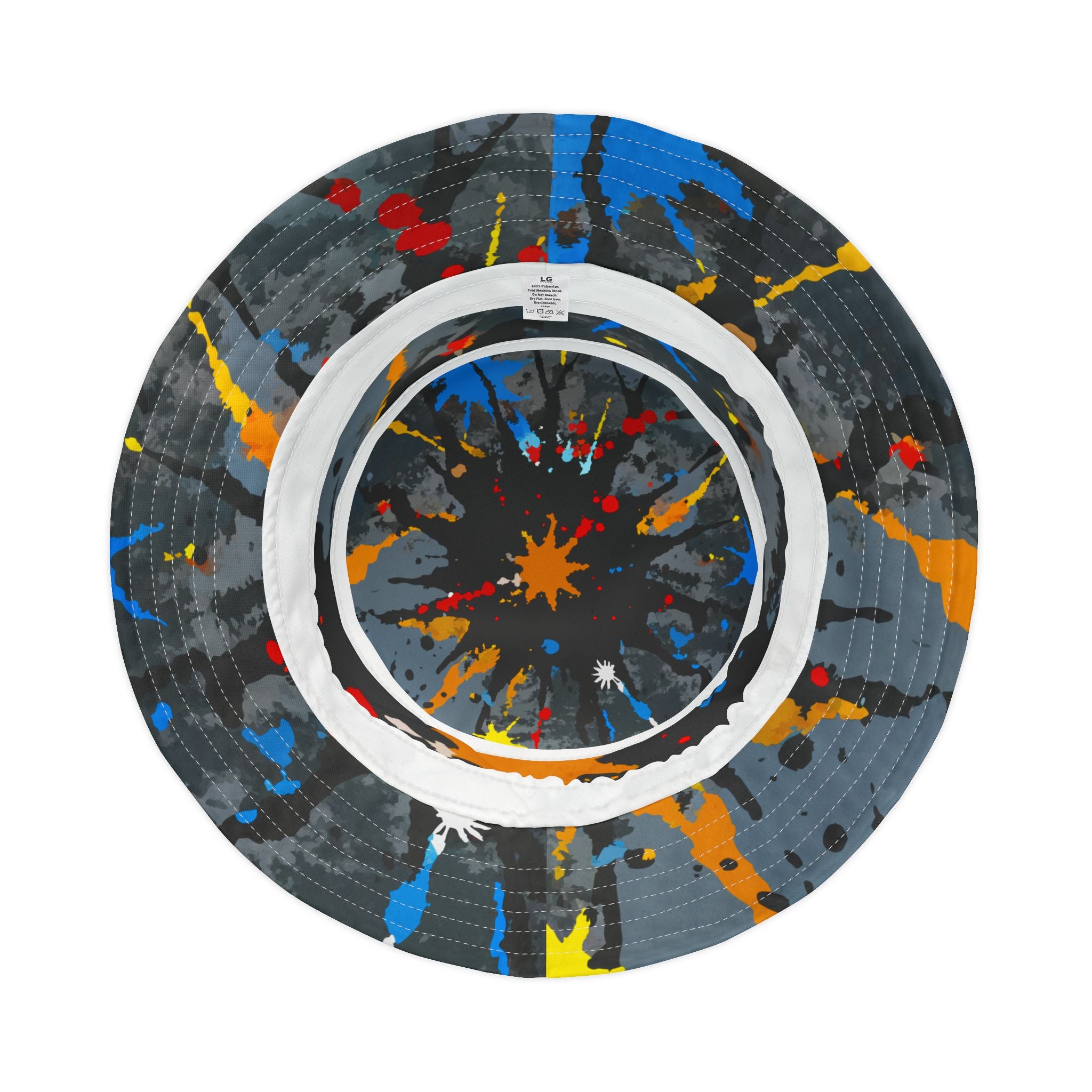 Paint Splatter Bucket Hat  Colorful Streetwear Sun Hat