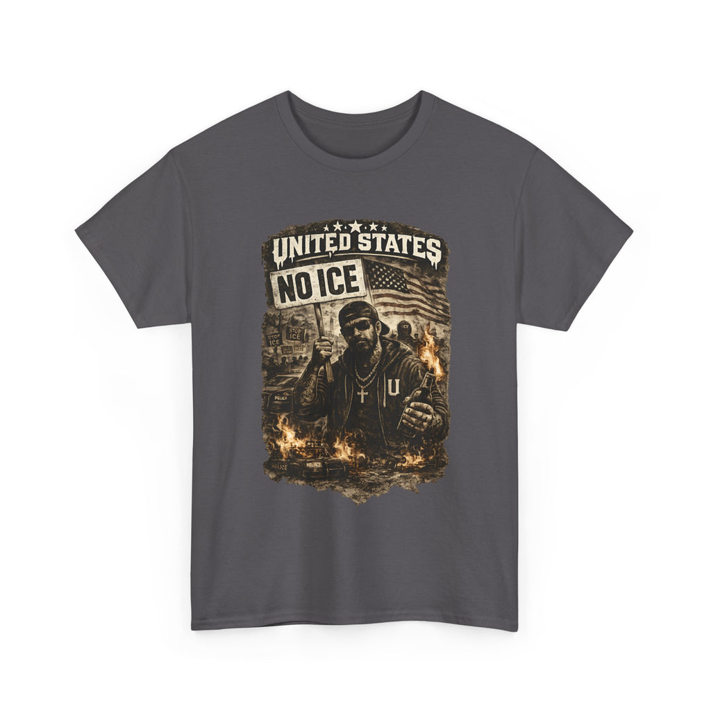 United States Streetwear T Shirt, No ICE Graphic Tee, Urban Protest Style Unisex Shirt
