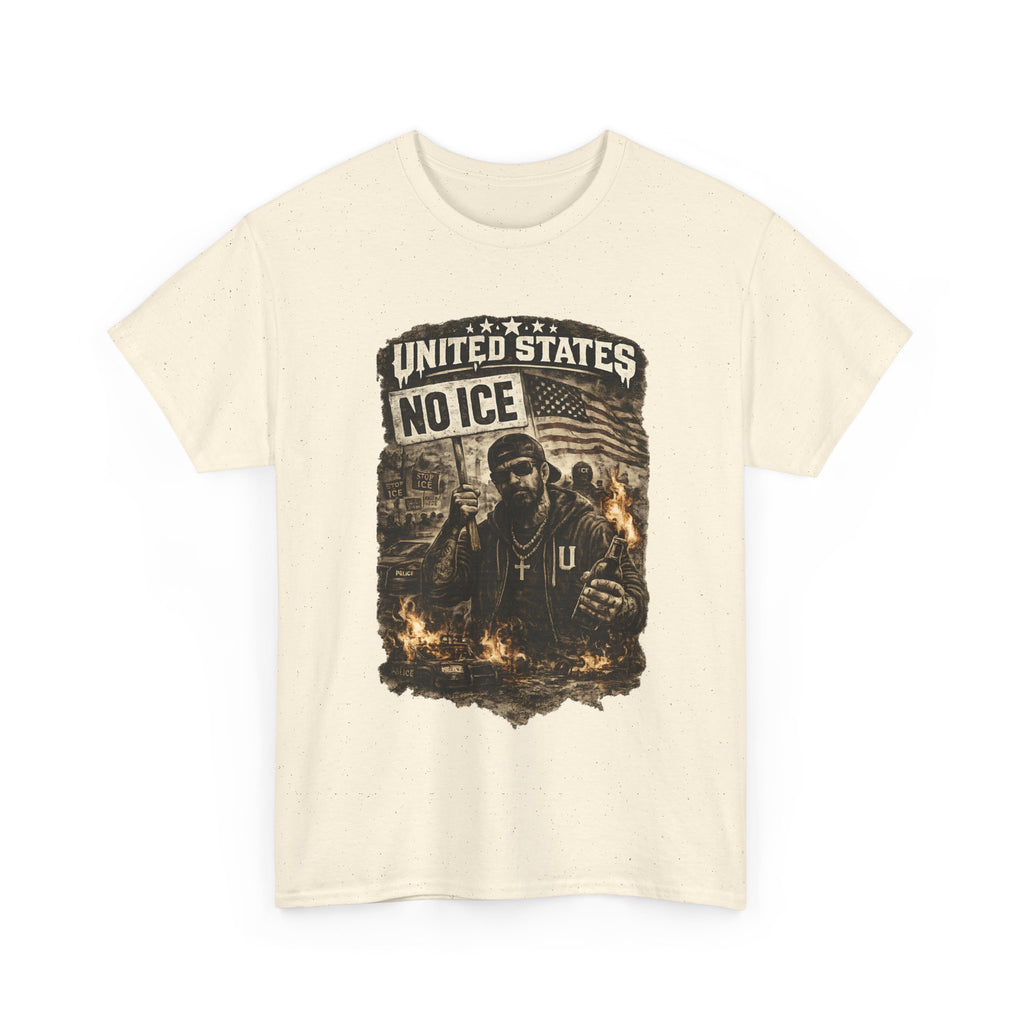 United States Streetwear T Shirt, No ICE Graphic Tee, Urban Protest Style Unisex Shirt