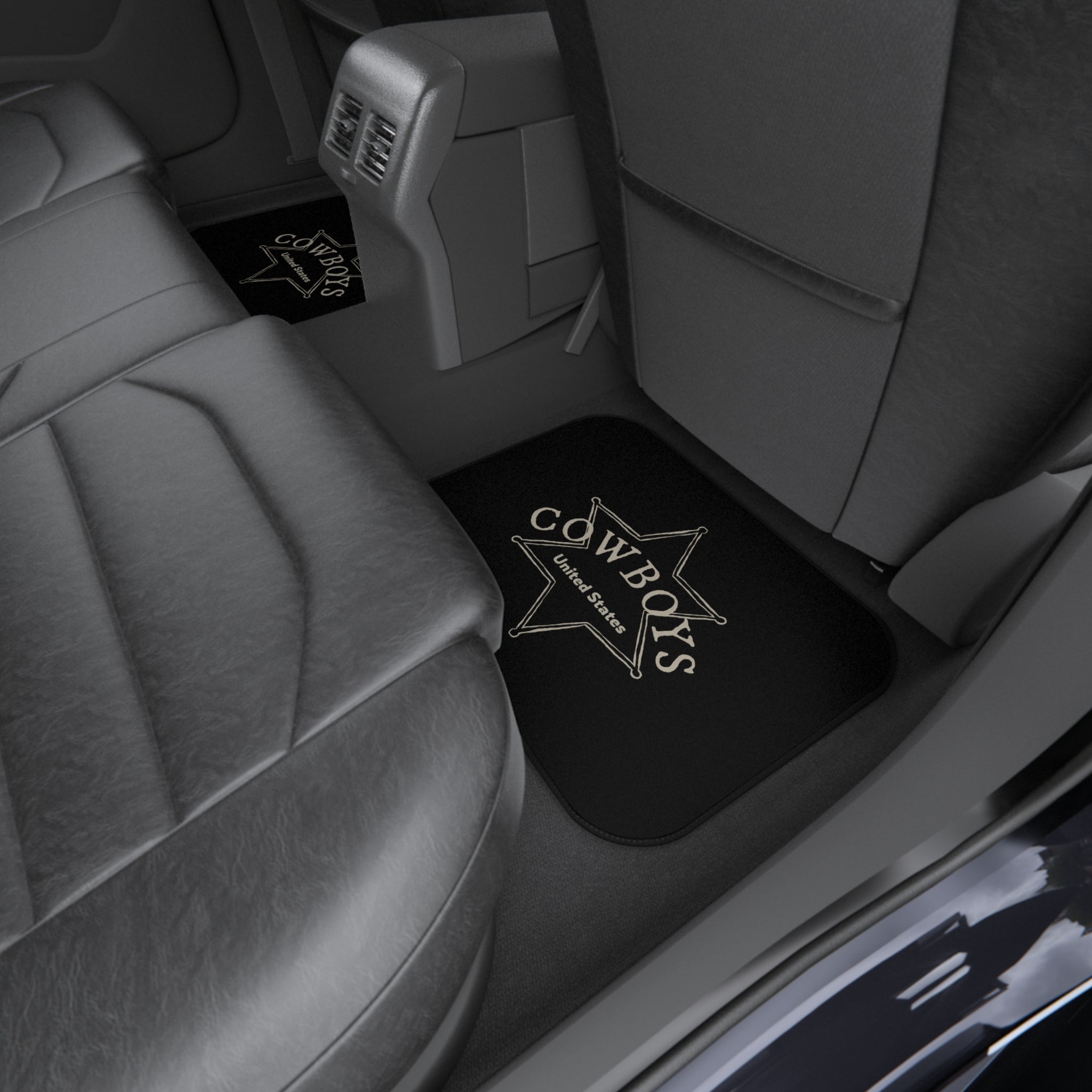 4 Piece Universal Cowboys Car Floor Mats Set Western Country Auto Interior Accessories