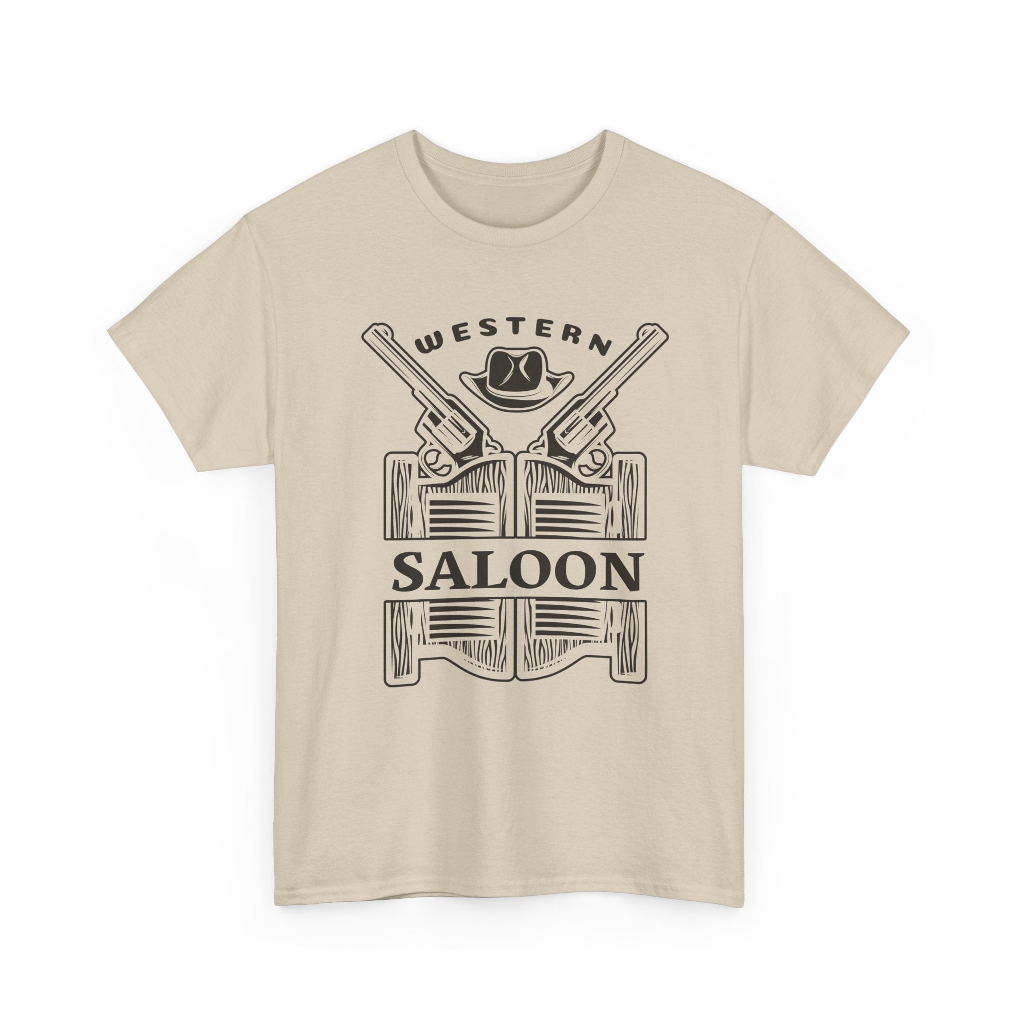 Western Saloon T-Shirt  Vintage Cowboy Guns & Hat Graphic Tee