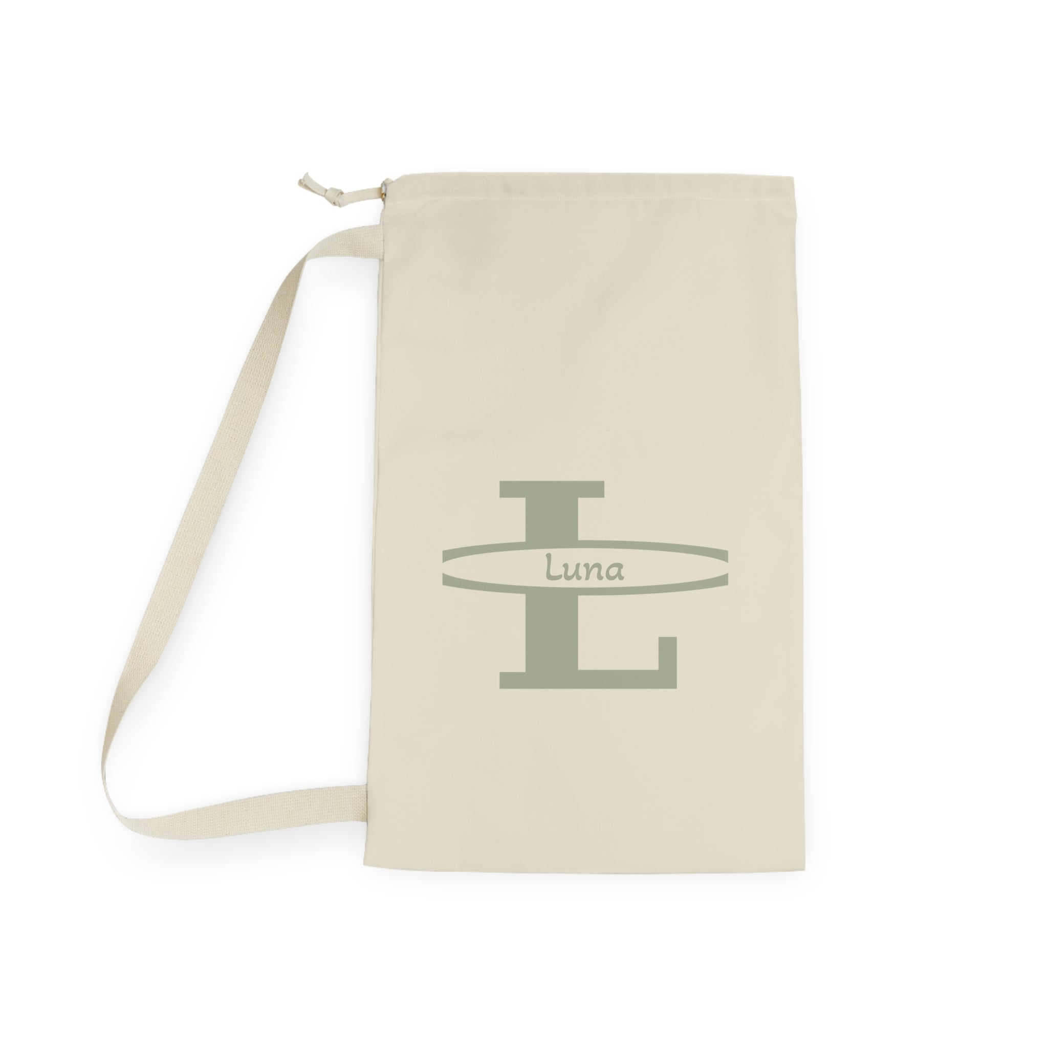 Monogram L with Name Laundry Bag | Personalized Initial Canvas Laundry Bag