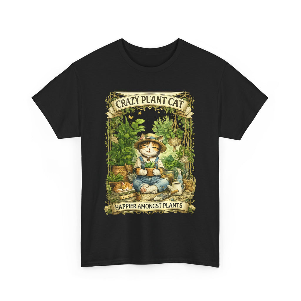 Crazy Plant Cat Shirt  Cute Cat Gardening T Shirt, Plant Lover Cat Tee, Botanical Cat Gift