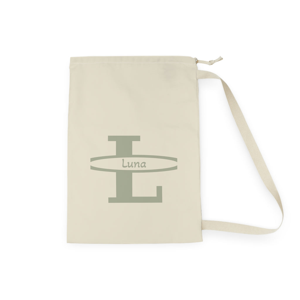 Monogram L with Name Laundry Bag | Personalized Initial Canvas Laundry Bag