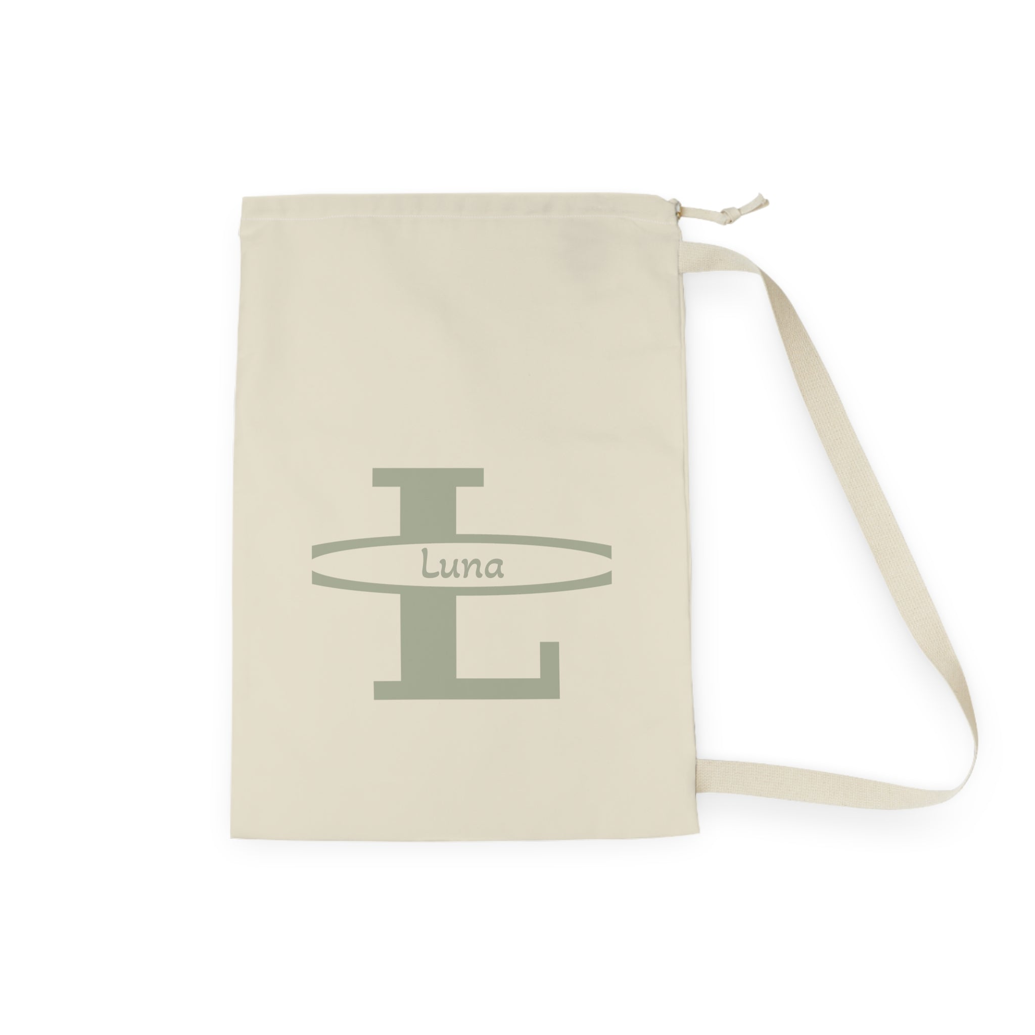 Monogram L with Name Laundry Bag | Personalized Initial Canvas Laundry Bag