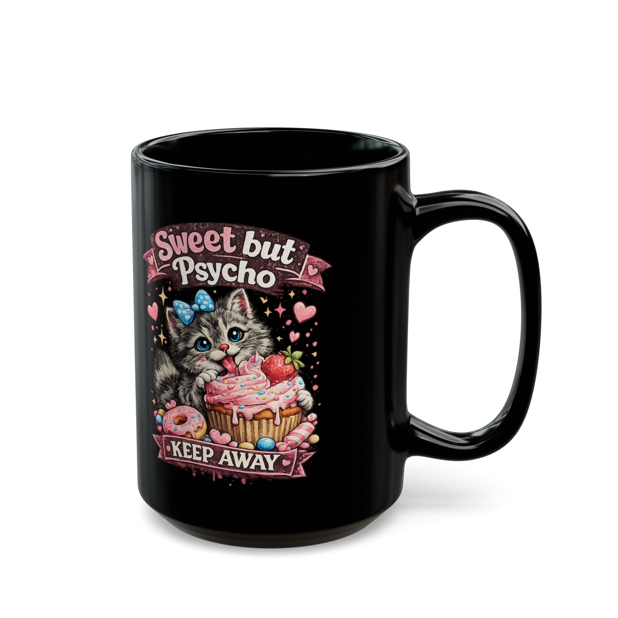 Sweet But Psycho Mug Cute Cat Coffee Cup Funny Kitty Humor Gift for Cat Lovers