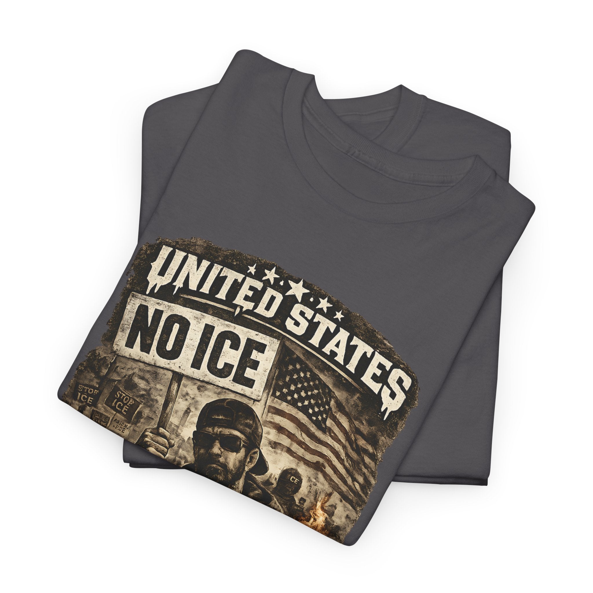 United States Streetwear T Shirt, No ICE Graphic Tee, Urban Protest Style Unisex Shirt
