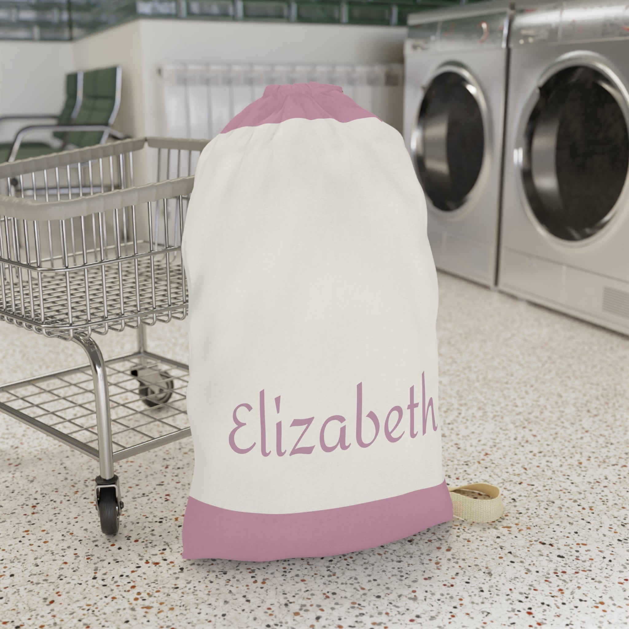 Pink Colorblock Laundry Bag | Canvas Drawstring Pouch