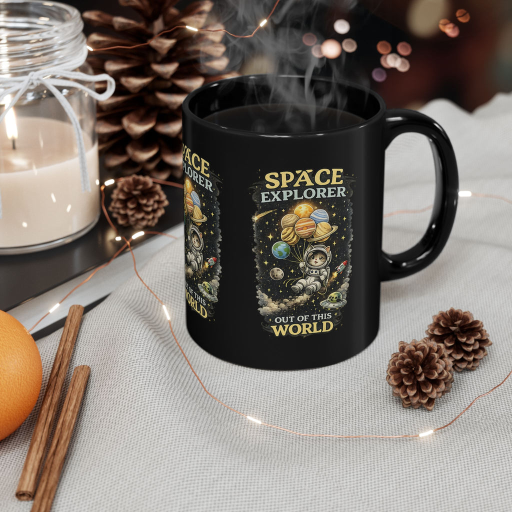 Space Explorer Cat Mug Cute Astronaut Kitty Coffee Cup Out of This World Gift