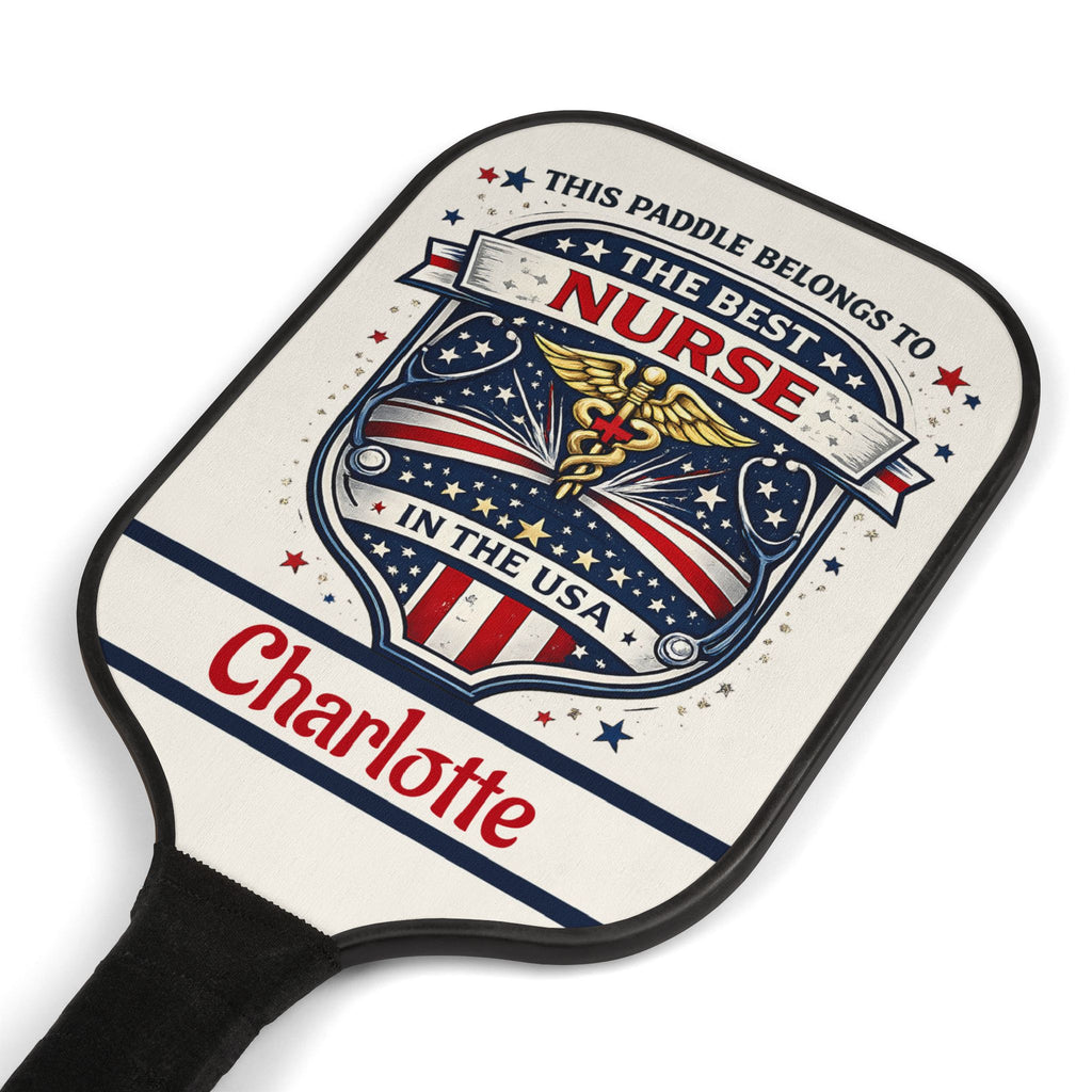 Personalized Nurse Pickleball Paddle Set | Custom Name Gift for Nurse | Best Nurse in the USA Pickleball Gift