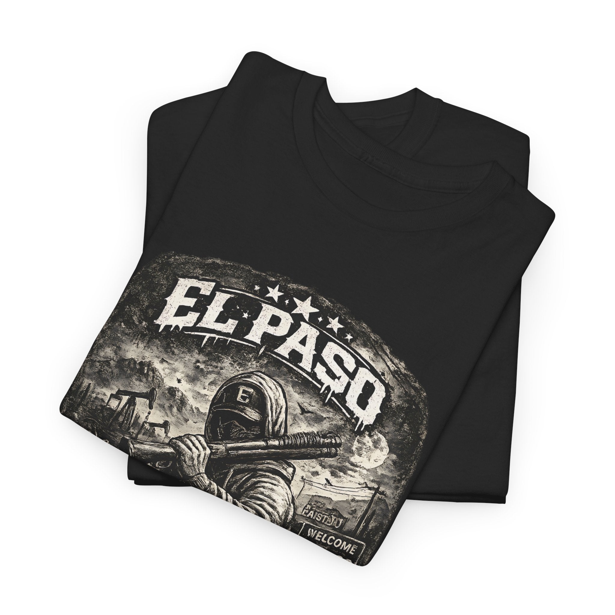 El Paso Texas T Shirt Streetwear Graphic Tee, Dark Urban Border City Shirt, Unisex Western Style