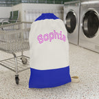 Pink Arched Name Laundry Bag | Personalized Canvas Laundry Bag
