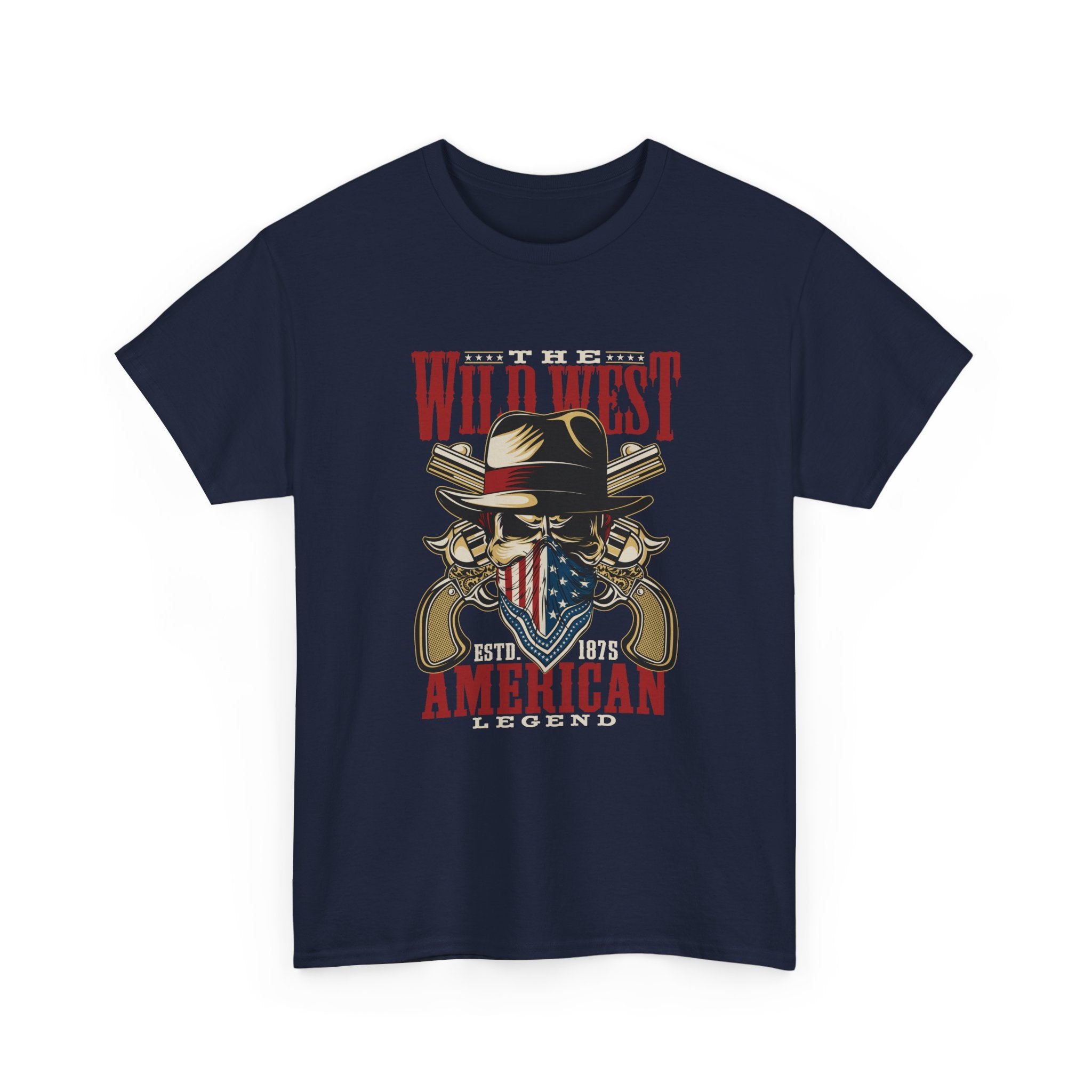 Wild West American Legend T Shirt  Western Graphic Tee, Cowboy Skull Shirt, Vintage Americana Tee