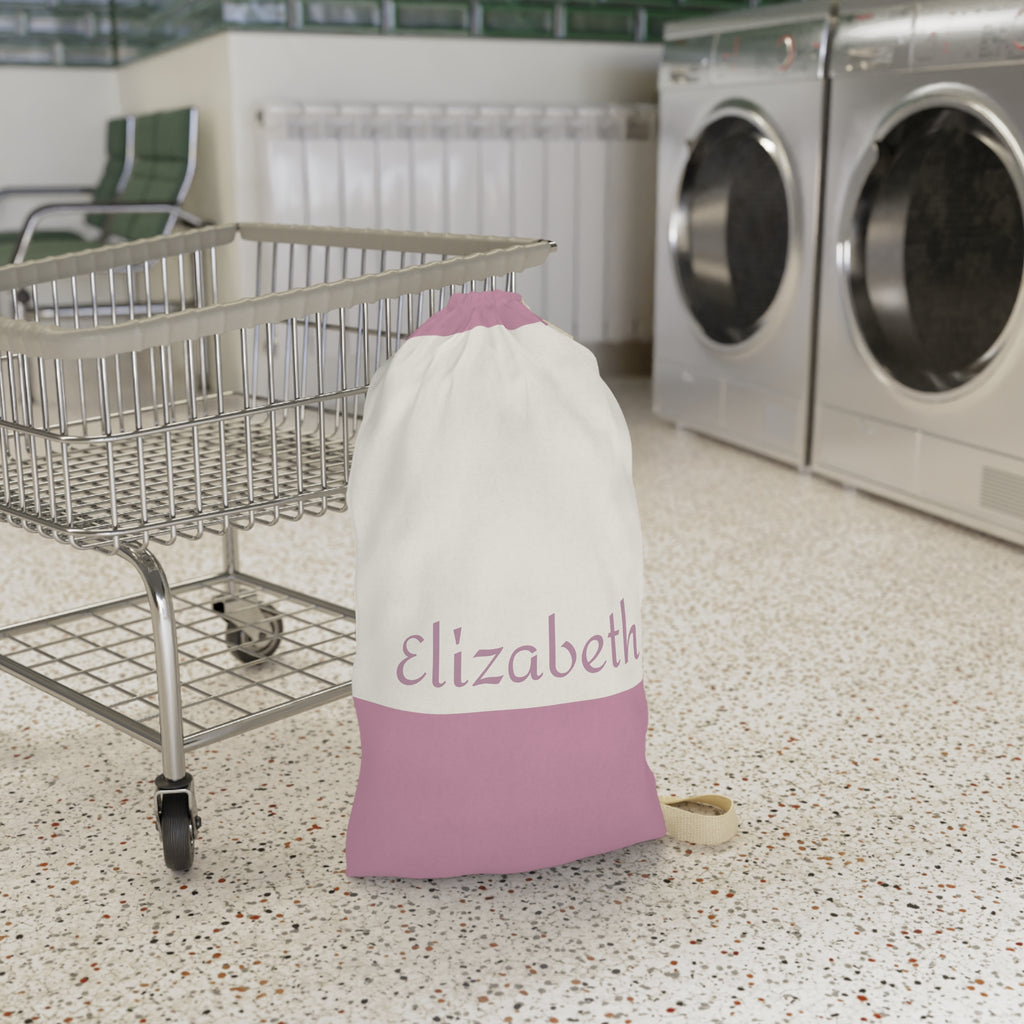 Pink Colorblock Laundry Bag | Canvas Drawstring Pouch