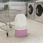 Pink Colorblock Laundry Bag | Canvas Drawstring Pouch