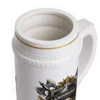 Personalized Groomsmen Beer Stein 22oz - Custom Name Wedding Mug, Medieval Shield Beer Stein